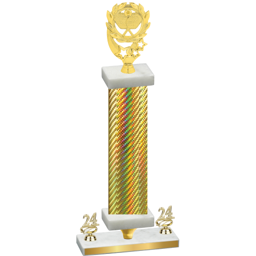 Premium Single Gold Carbon Fiber Year Pickleball Trophy
