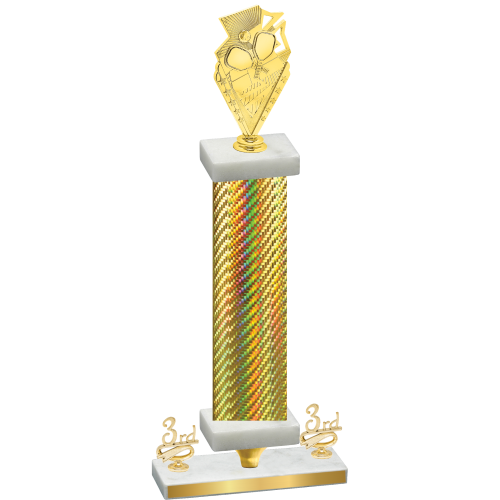 Premium Single Gold Carbon Fiber Third Place Pickleball Trophy