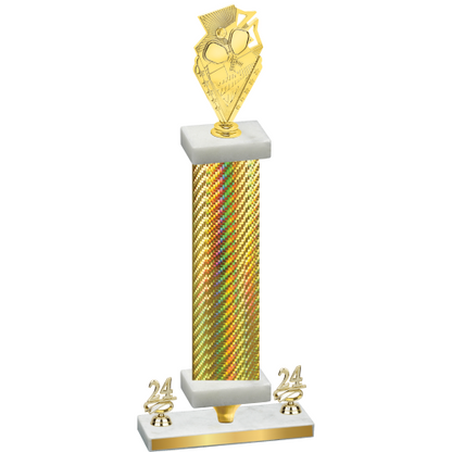 Premium Single Gold Carbon Fiber Year Pickleball Trophy