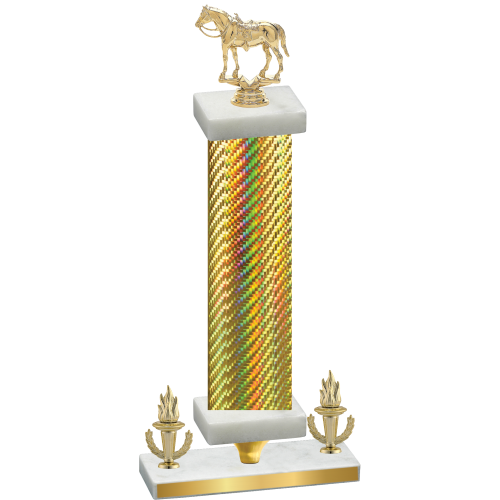 Premium Single Gold Carbon Fiber Victory Horses Trophy