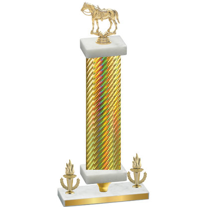 Premium Single Gold Carbon Fiber Victory Horses Trophy