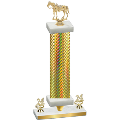 Premium Single Gold Carbon Fiber Year Horses Trophy
