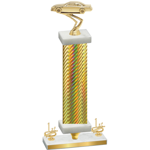 Premium Single Gold Carbon Fiber First Place Cars Trophy