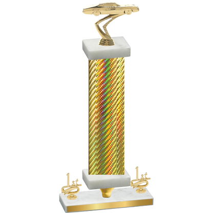 Premium Single Gold Carbon Fiber First Place Cars Trophy