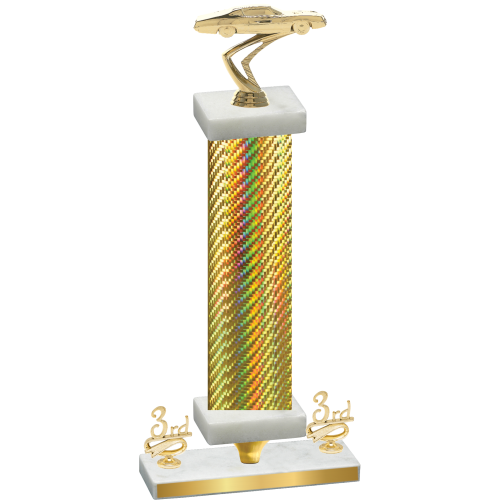 Premium Single Gold Carbon Fiber Third Place Cars Trophy