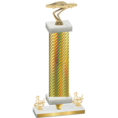 Premium Single Gold Carbon Fiber Third Place Cars Trophy