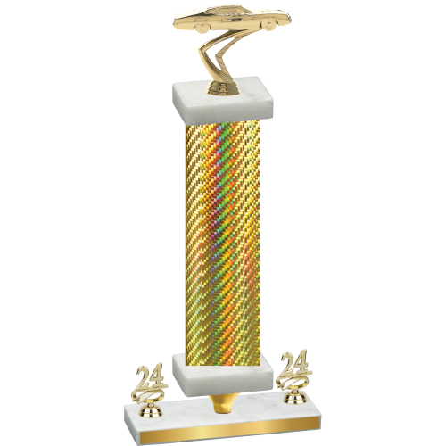 Premium Single Gold Carbon Fiber Year Cars Trophy