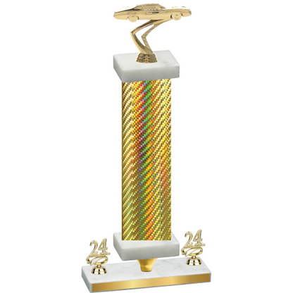 Premium Single Gold Carbon Fiber Year Cars Trophy