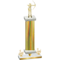 Premium Single Gold Carbon Fiber Third Place Archery Trophy