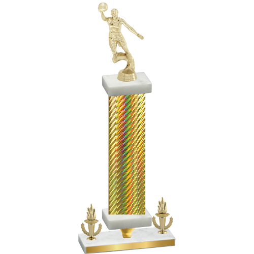 Premium Single Gold Carbon Fiber Victory Basketball Trophy