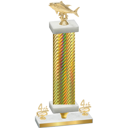 Premium Single Gold Carbon Fiber Fourth Place Fishing Trophy