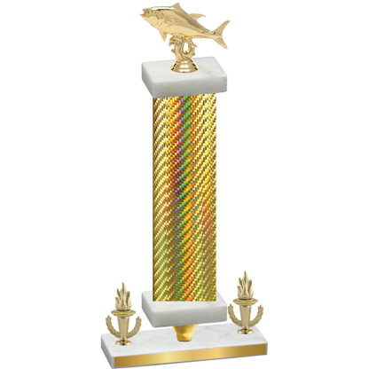 Premium Single Gold Carbon Fiber Victory Fishing Trophy