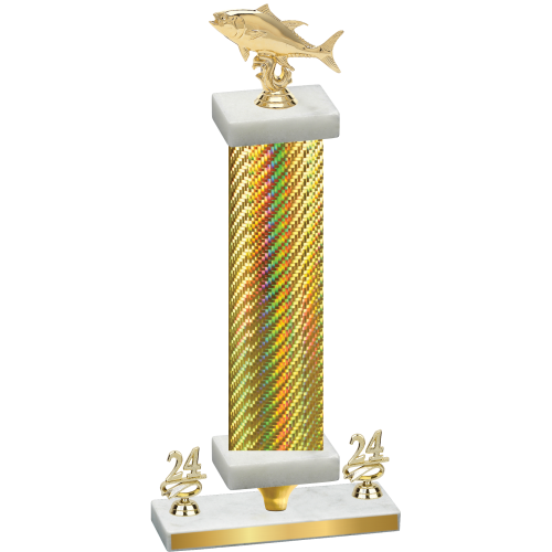 Premium Single Gold Carbon Fiber Year Fishing Trophy