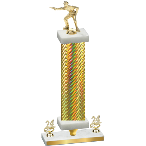 Premium Single Gold Carbon Fiber Year Shooter Trophy