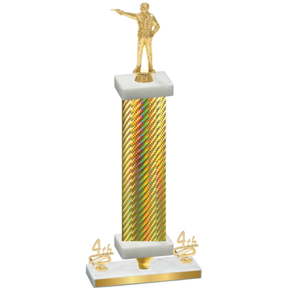 Premium Single Gold Carbon Fiber Fourth Place Shooter Trophy