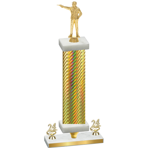 Premium Single Gold Carbon Fiber Year Shooter Trophy