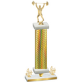 Premium Single Gold Carbon Fiber Fourth Place Weights Trophy