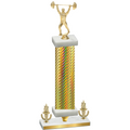 Premium Single Gold Carbon Fiber Victory Weights Trophy