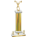 Premium Single Gold Carbon Fiber Year Weights Trophy