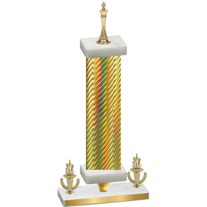 Premium Single Gold Carbon Fiber Victory Chess Trophy