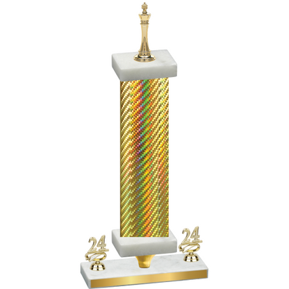 Premium Single Gold Carbon Fiber Year Chess Trophy