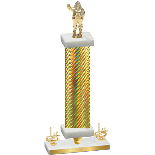 Premium Single Gold Carbon Fiber First Place Holiday Trophy