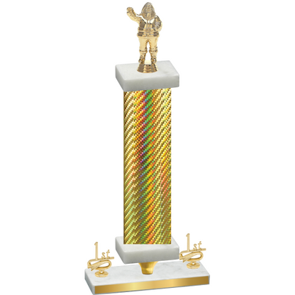Premium Single Gold Carbon Fiber First Place Holiday Trophy