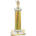 Premium Single Gold Carbon Fiber Fourth Place Holiday Trophy