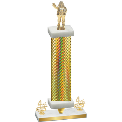 Premium Single Gold Carbon Fiber Fourth Place Holiday Trophy