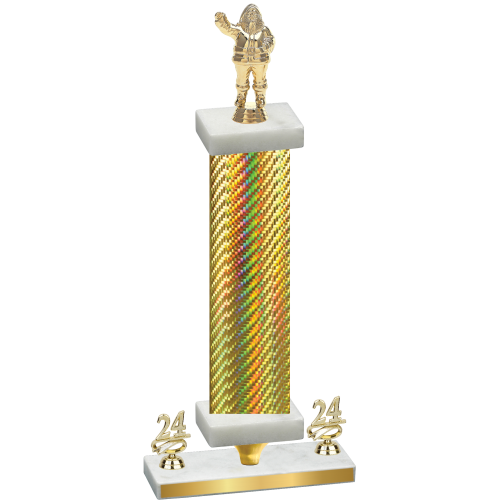 Premium Single Gold Carbon Fiber Year Holiday Trophy
