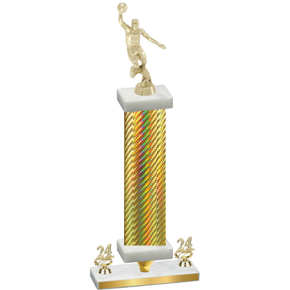 Premium Single Gold Carbon Fiber Year Basketball Trophy