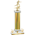 Premium Single Gold Carbon Fiber Third Place Flag Football Trophy