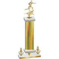 Premium Single Gold Carbon Fiber Victory Flag Football Trophy