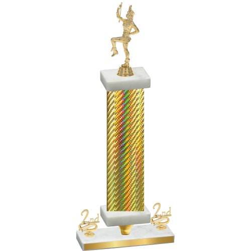 Premium Single Gold Carbon Fiber Second Place Majorette Trophy