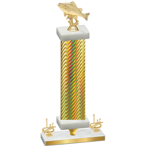 Premium Single Gold Carbon Fiber First Place Fishing Trophy