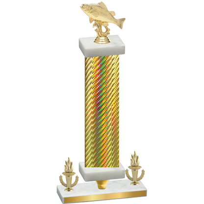 Premium Single Gold Carbon Fiber Victory Fishing Trophy