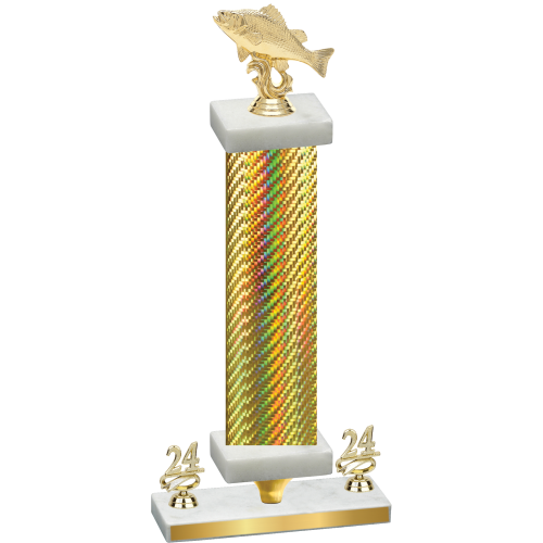 Premium Single Gold Carbon Fiber Year Fishing Trophy