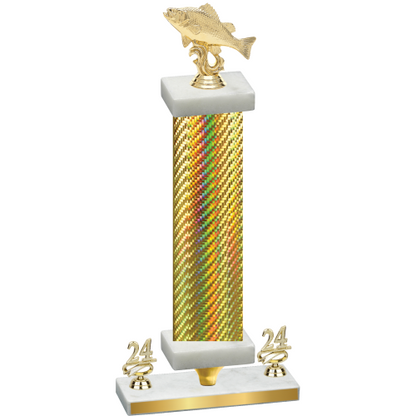Premium Single Gold Carbon Fiber Year Fishing Trophy
