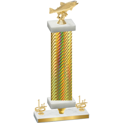 Premium Single Gold Carbon Fiber First Place Fishing Trophy
