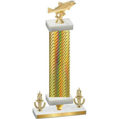 Premium Single Gold Carbon Fiber Victory Fishing Trophy