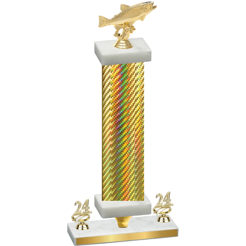 Premium Single Gold Carbon Fiber Year Fishing Trophy