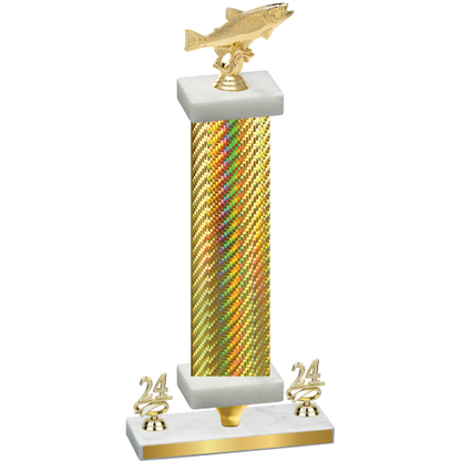 Premium Single Gold Carbon Fiber Year Fishing Trophy