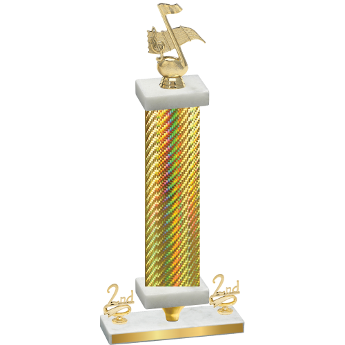 Premium Single Gold Carbon Fiber Second Place Music Trophy