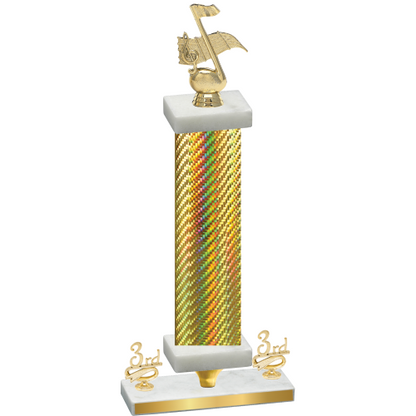 Premium Single Gold Carbon Fiber Third Place Music Trophy