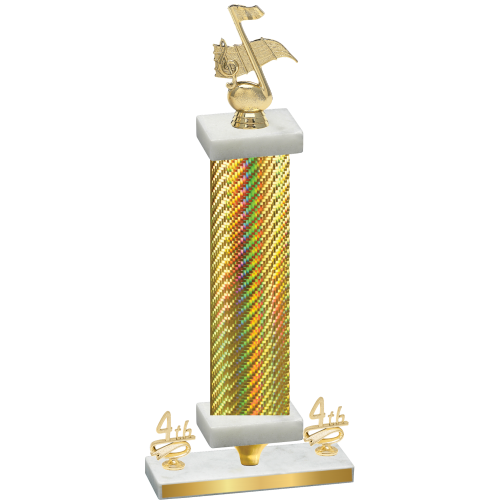 Premium Single Gold Carbon Fiber Fourth Place Music Trophy