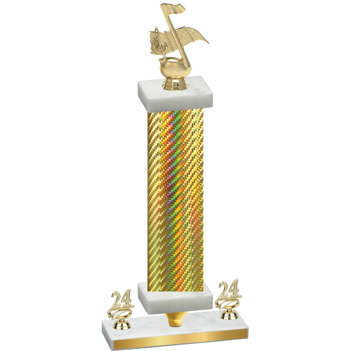 Premium Single Gold Carbon Fiber Year Music Trophy