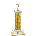 Premium Single Gold Carbon Fiber Third Place Golf Trophy