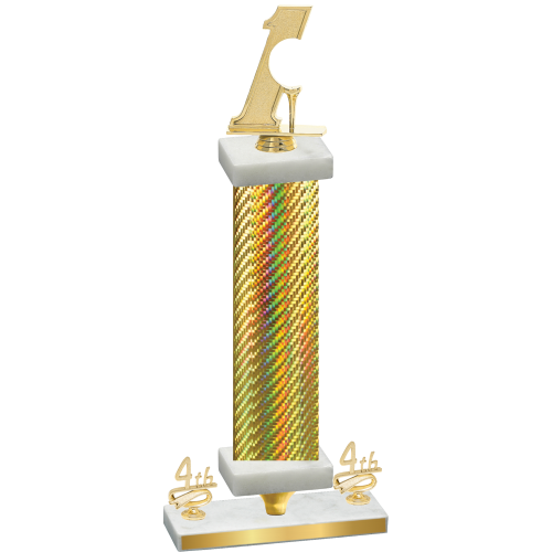 Premium Single Gold Carbon Fiber Fourth Place Golf Trophy