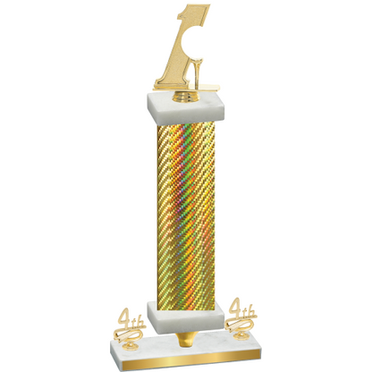 Premium Single Gold Carbon Fiber Fourth Place Golf Trophy