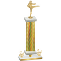 Premium Single Gold Carbon Fiber Second Place Karate Trophy